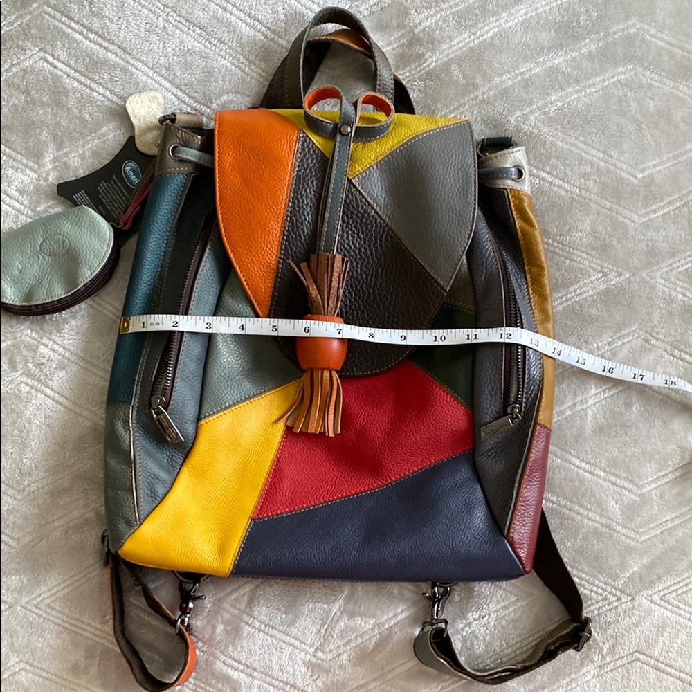 Multicolor Patchwork Leather Backpack
